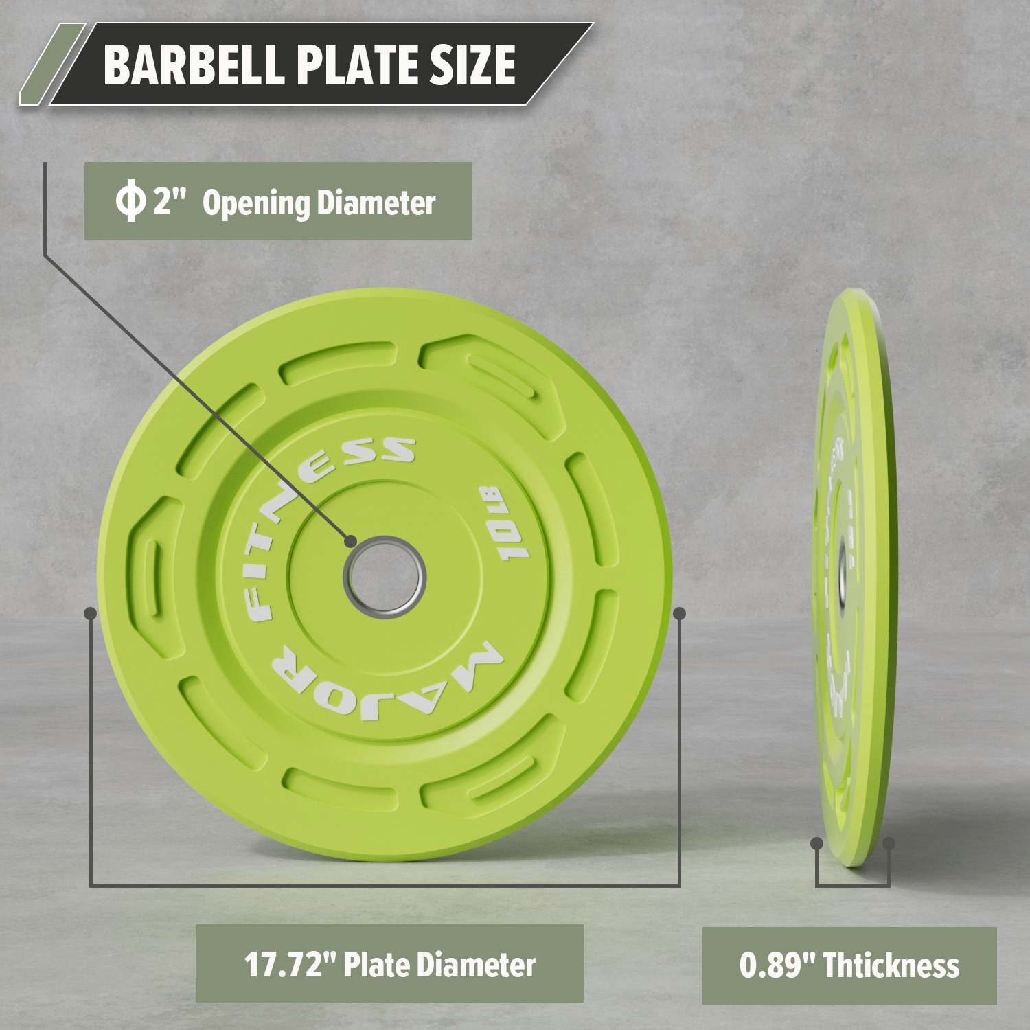 Major Fitness Color Grip Low Bounce Bumper Plates