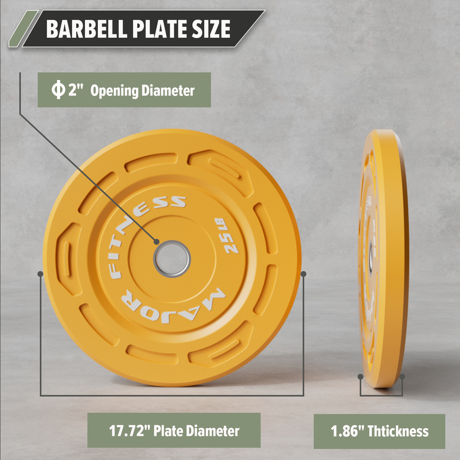 Major Fitness Color Grip Low Bounce Bumper Plates