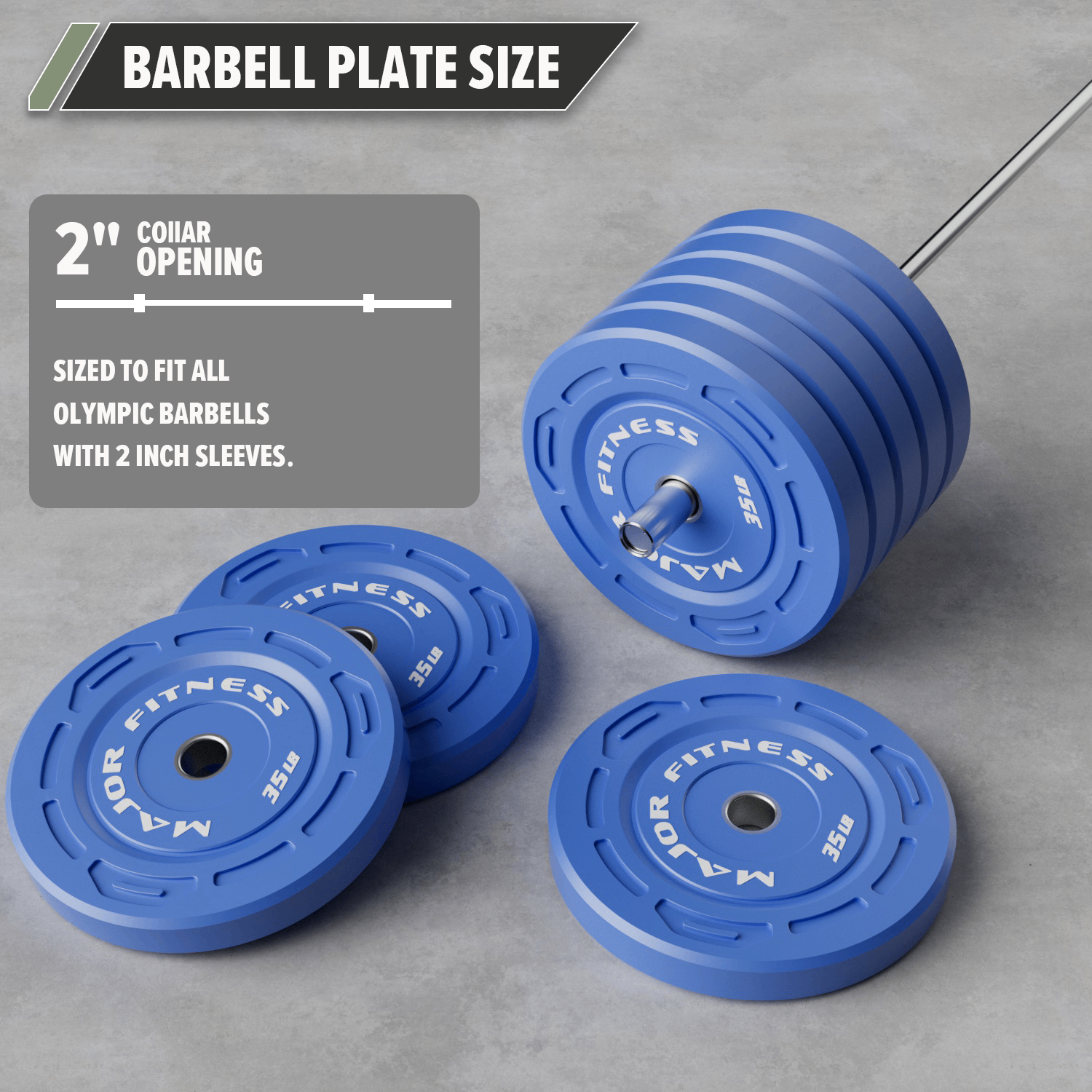 Major Fitness Color Grip Low Bounce Bumper Plates