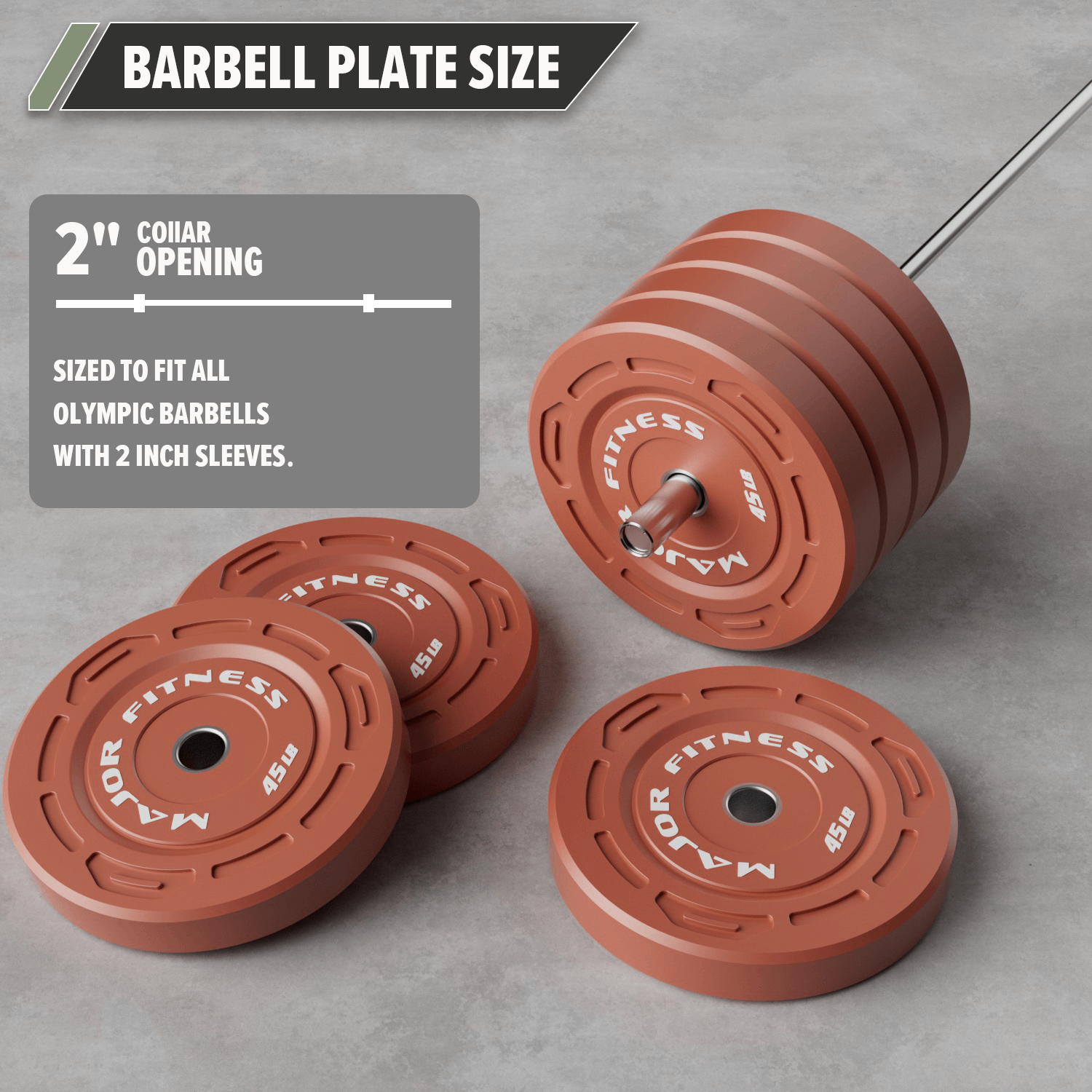 Major Fitness Color Grip Low Bounce Bumper Plates