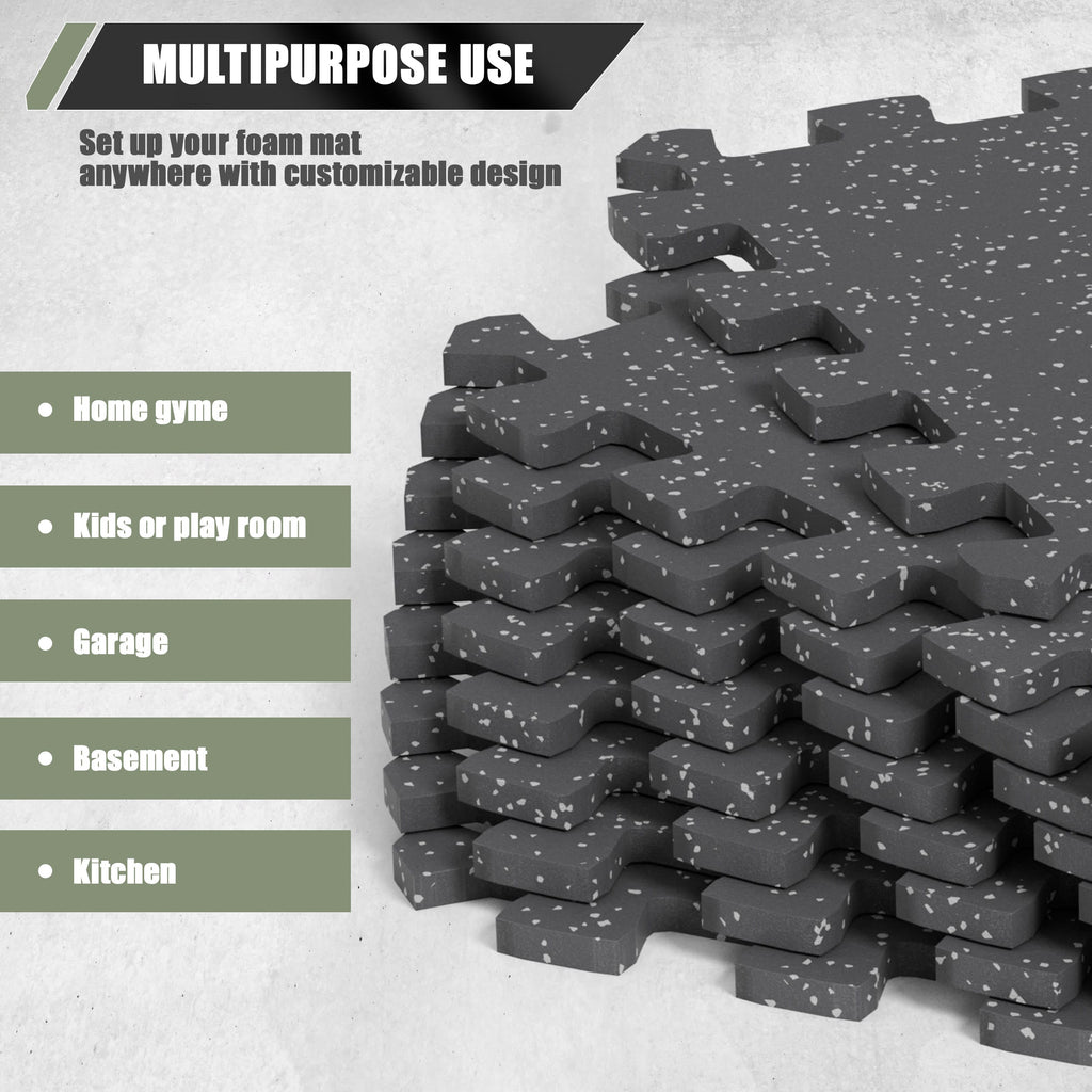 Major Fitness 16Pcs Rubber Flooring Gym Mats 0.31" Thickness