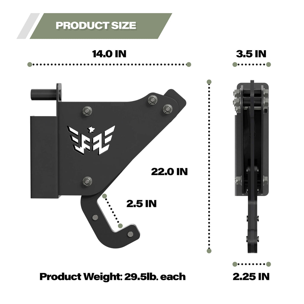 size of adjustable monolift attachment