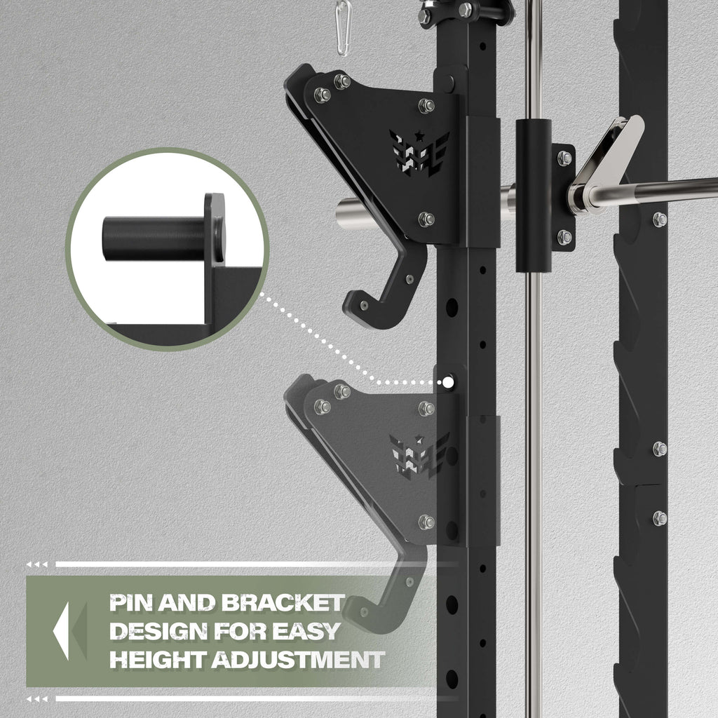 pin and bracket design for easy height adjusting