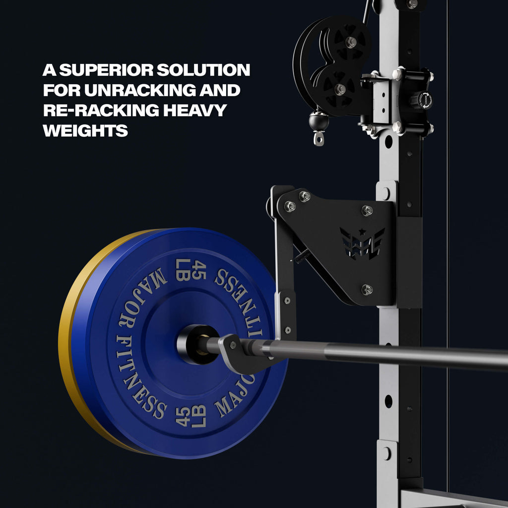 a superior approach to unracking and re-racking heavyweights
